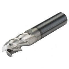 1/2 Dia. x 3 Overall Length 5-Flute .060 C/R Solid Carbide SE End Mill-Round Shank-Center Cut-AlTiN - Exact Tooling
