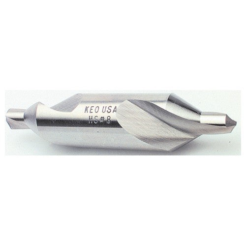 #4 × 2-1/8″ OAL 60 Degree HSS Plain Combined Drill and Countersink TiN