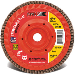 5″ × 5/8″-11 - 60 Grit - C3 Ceramic Compact Trimmable Flap Disc with Hub - Exact Tooling