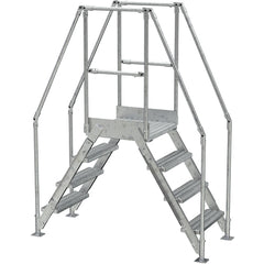 Galvanized Cross-Over Ladder 67 × 82.15″ 4 Step - Exact Tooling