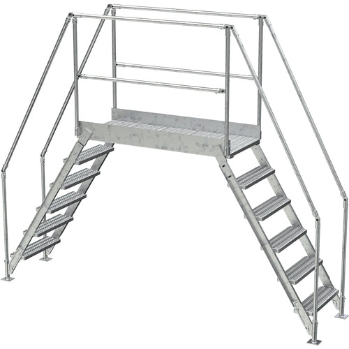 Galvanized Cross-Over Ladder 128 × 102.5″ 6 Step - Exact Tooling