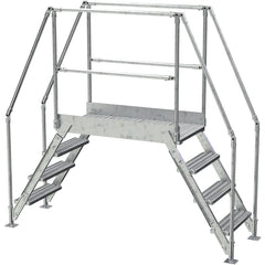 Aluminum Cross Over Ladder 38″ Wide 4 Step - Exact Tooling