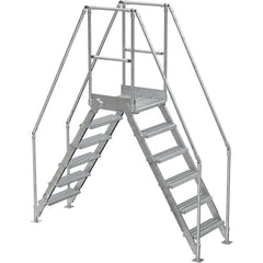 Aluminum Cross Over Ladder 14″ Wide 6 Step - Exact Tooling