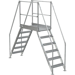 Aluminum Cross Over Ladder 38″ Wide 6 Step - Exact Tooling