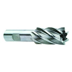 2 Dia. x 4-1/2 Overall Length 6-Flute Square End High Speed Steel SE End Mill-Round Shank-Center Cut-Uncoated - Exact Tooling