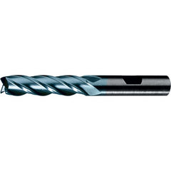 7/16″ × 3/8″ × 1-3/4″ × 3-3/4″ RHS / RHC HSS-CO 8% (M42) Cobalt, Single End, 4-Flute, Center Cutting End Mill - Bright - Exact Tooling