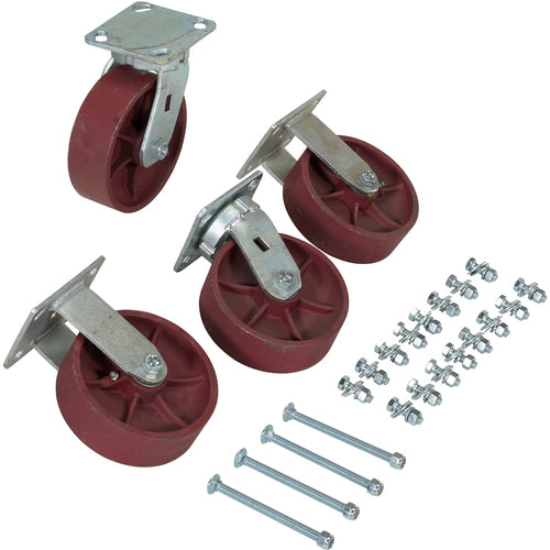 6″ × 2″ Ductile Steel Caster Kit 8000# Cap - Exact Tooling