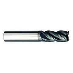 3/8 Dia. x 2-1/2 Overall Length 4-Flute .015 C/R Solid Carbide SE End Mill-Weldon Shank-Center Cut-AlCrN-X - Exact Tooling