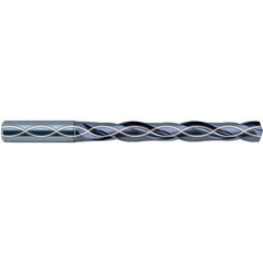 18.2 mm Dia. × 20 mm Shank × 101 mm Flute Length × 153 mm OAL, 5xD, 140°, TiAIN, 2 Flute, Coolant Thru, Straight Solid Carbide Drill - Exact Tooling