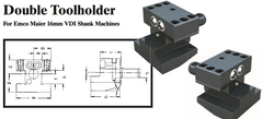 Double Toolholder - Standard (Top) (For Emco Maier 16mm VDI Shank Machines) - Part #: CNC86 E41.1616 - Exact Tooling