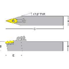 MVVNN16-3D - 1 x 1" SH Neutral - Turning Toolholder - Exact Tooling