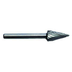 1/4 × 1/2 × 1/8″ SH Cone Shape - HSS - Burr - Exact Tooling