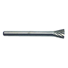1/4 × 1/4 × 1/8″ SH Inverted Cone Shape - HSS - Burr - Exact Tooling
