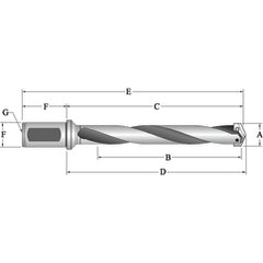 25015H-100F Flanged T-A® Spade Blade Holder - Helical Flute- Series 1.5 - Exact Tooling