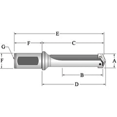 290Y0S-20FM Flanged T-A® Spade Blade Holder - Straight Flute- Series Y - Exact Tooling