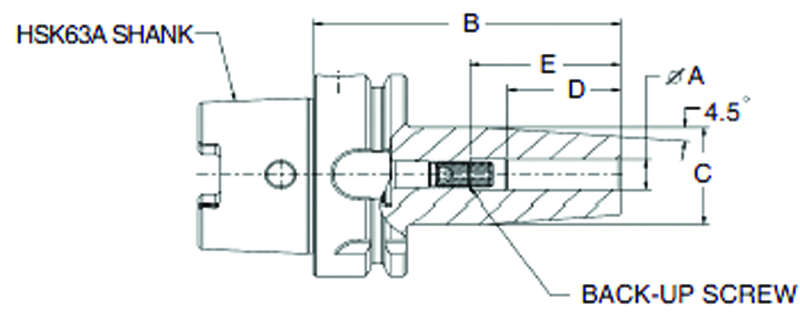 1" HSK63A Shrink Fit Toolholder - 6.3" Gauge Length - Exact Tooling