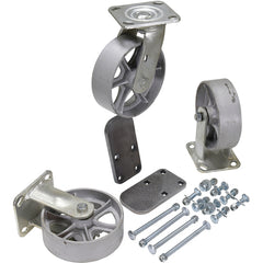 6″ × 2″ Semi-Steel Caster Kit 3.6K - Exact Tooling