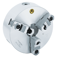 Semi-Steel Lathe Chuck - 10'' L-1 Mount; 3-Jaw; 2 Piece Reversible Jaws - Exact Tooling