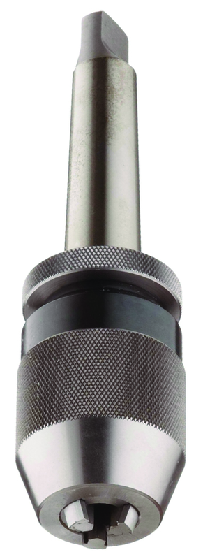 1/32 - 1/2'' Capacity - 3 MT Shank - Keyless Drill Chuck with Integral Shank - Exact Tooling