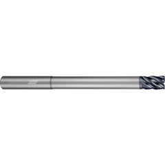 5 Flute - Corner Radius - 0.1250″ (1/8) Cutter DIA × 0.1250″ (1/8) Shank DIA × 0.0300″ Radius × 0.1563″ (5/32) LOC × 2.5000″ (2-1/2) OAL × 1.2500″ (1-1/4) Reach - APLUS Coated