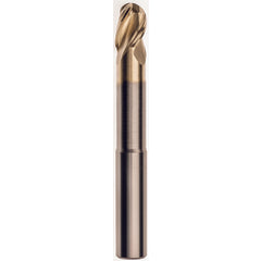 3/4 x 3/4 x 1 x 6 w/3-3/8 Reach Ball Nose 3 Flute Carbide M223N Streaker End Mill-ZrN - Exact Tooling