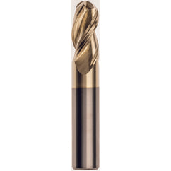 3/8 x 3/8 x 15/16 x 2-1/2 Ball Nose 3 Flute Carbide M223 Streaker End Mill-ZrN - Exact Tooling