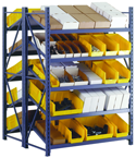 52 x 48 x 78" - Welded Frame Double Inverted Tilt Shelving Starter Unit (Gray) - Exact Tooling