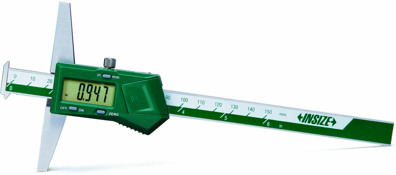 0 - 8" / 0 - 200mm Electronic Double Hook Depth Gage - Exact Tooling