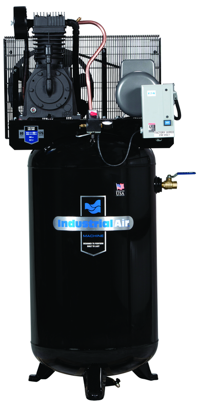 80 Gal Two Stage Air Compressor, Vertical, 175 PSI - Exact Tooling