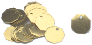 Tool Room Checks - 1-1/4" Octagon Brass - Pkg 100 - Exact Tooling