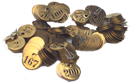 No. Tool Room Checks - 1" Rnd Brass - Pkg of 25 - Exact Tooling