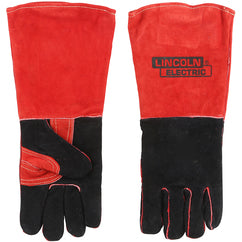 Welding Gloves - Red Black Leather Indus - Exact Tooling