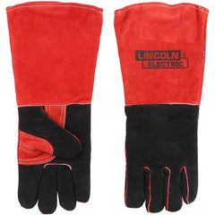 Welding Gloves - Red Black Leather Indus - Exact Tooling