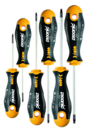 6 Piece - T8 - T25 - Torx Tip Ergonic Screwdrivers - Impact-Proof Handle with Hanging Hole - Exact Tooling