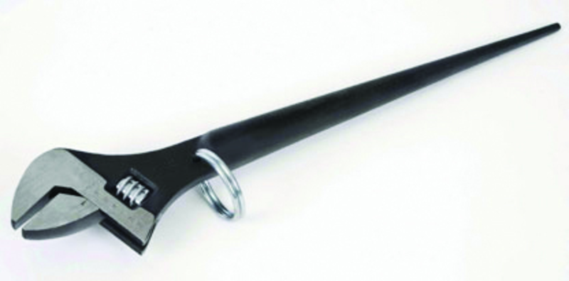 1-1/2" Opening - 15" OAL - Black Adjustable Construction Wrench - Exact Tooling