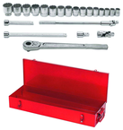 22 Piece - 3/4" Drive - 12 Point- Socket Set in Metal Box SAE - Exact Tooling
