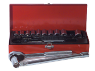 14 Piece - 10 to 24mm - 1/2" Drive - 12 Point - Metric Socket Set - Exact Tooling