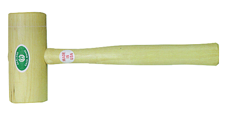 Garland Hardwood Mallet -- 27 oz; Hickory Handle; 3'' Head Diameter - Exact Tooling