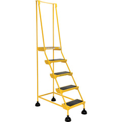 Spring Loaded Roll Ladder 5 Step Yellow - Exact Tooling