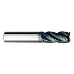 1/8 Dia. x 1-1/2 Overall Length 4-Flute .015 C/R Solid Carbide SE End Mill-Round Shank-Center Cut-AlCrN-X - Exact Tooling