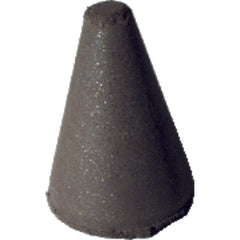 1 1/4″ × 7/8″-1/4″ × 1/4″ - Tapered Resin Bonded Rubber Cone (Fine Grit) - Exact Tooling