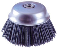 6" Diameter - 5/8-11" Arbor Hole - Rd Crimped Nylon Abrasive Cup Wheel - Exact Tooling