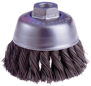 5-3/4" Diameter - 5/8 - 11" Arbor Hole - Staggered Knot Type Steel Wire Cup Wheel - Exact Tooling