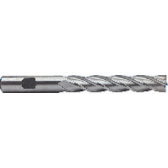 1/2 Dia. x 5 Overall Length 4-Flute Square End High Speed Steel SE End Mill-Round Shank-Center Cutting-Uncoated - Exact Tooling
