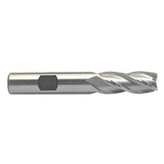 1 Dia. x 4-1/2 Overall Length 4-Flute Square End M-42 Cobalt SE End Mill-Round Shank-Center Cut-Uncoated - Exact Tooling