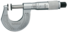 #256MRL-50 -  25 - 50mm Measuring Range - .01mm Graduation - Ratchet Thimble - High Speed Steel  Face - Disc Micrometer - Exact Tooling