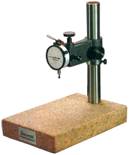 #653GJ - Kit Contains: .0005" Graduation; 0-25-0 Reading - Pink Granite Stand & Dial Indicator - Exact Tooling