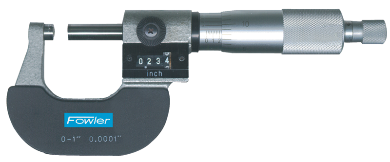 0 - 1'' Measuring Range - .0001" Graduation - Ratchet Thimble - Carbide Face - Digital Outside Micrometer - Exact Tooling