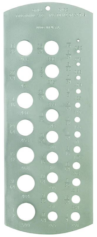 #52-480-005 - 1/16 to 1/2" - Drill Gage - Exact Tooling