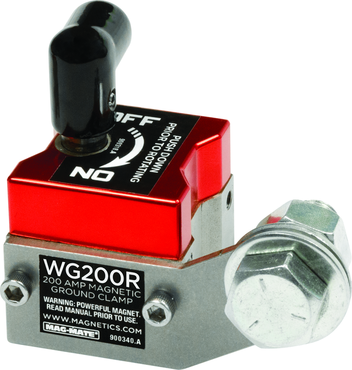 On/Off Rare Earth Permanent Magnetic Welding Ground 200 Amp Capacity - Exact Tooling